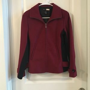 Focus Lifestyle Woman’s Wool blend Jacket Red/Black Sz 8 NWOT